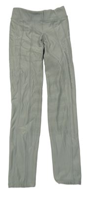 Zelenošedé sportovní legíny s nápisem