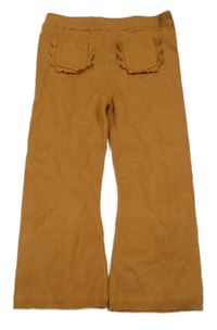 Hnědé pletené kalhoty s kapsami