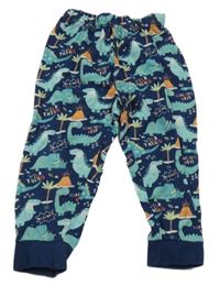 Tmavomodré pyžamové kalhoty s dinosaury