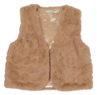 Starorůžová vzorovaná kožešinová podšitá vesta Name it
