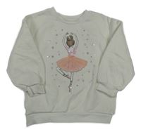 Smetanová mikina s baletkou s flitry Primark