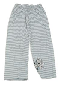 Modro-bílé pruhované pyžamové kalhoty se Stitchem a Angel Primark