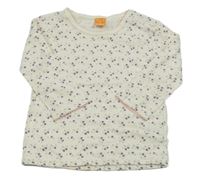 Smetanové květované triko Pusblu