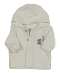 Bílá sametová propínací mikina s králíky a kapucí M&S