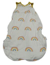 Bílý zateplený spací pytel s duhami
