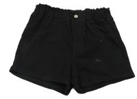 Černé riflové paperbag kraťasy