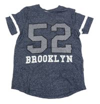 Tmavomodré melírované tričko s číslem Rebel