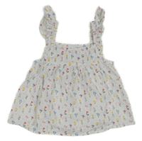 Bílý květovaný top Nutmeg