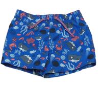 Modré šusťákové kraťasy s mořskými živočichy Primark