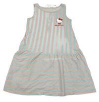 Světlemodro-světlerůžové pruhované bavlněné šaty s Hello Kitty H&M