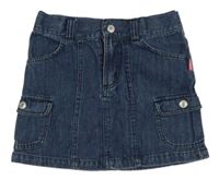 Tmavomodrá riflová cargo sukně