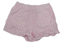 Růžovo-bílé kostkované lehké kraťasy H&M