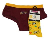 2set - Vínové kalhotky s potiskem - Harry Potter + hořčicové puntíkaté ponožky s Pudseym