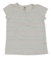 Bílé puntíkaté tričko H&M
