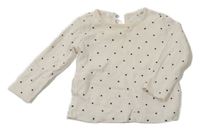 Smetanové žebrované puntíkaté triko H&M