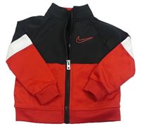 Červeno-černá sportovní propínací mikina s logem Nike