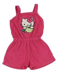 Růžový froté kraťasový overal s Hello Kitty M&Co.
