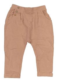 Světlerůžové teplákové kalhoty s knoflíky Zara