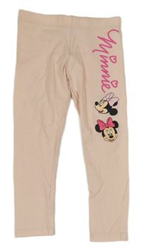 Světlerůžové legíny s nápisem a Minnie Disney