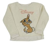 Smetanové plyšové pyžamové triko s králíkem H&M