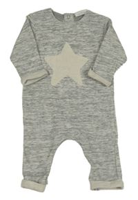 Šedý melírovaný teplákový overal s hvězdou Next