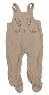 Pudrové žebrované dupačky s králíkem George