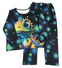 Černo-zelené pyžamo s dinem 