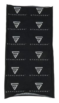 Černý multifunkční nákrčník s nápisy 