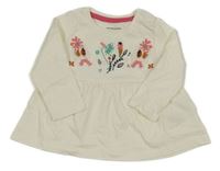 Bílá tunika s výšivkami Vertbaudet