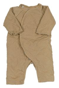 Hnědá manšestrová zateplená kombinéza