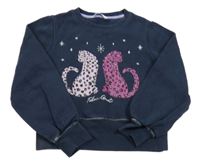 Tmavomodrá mikina s leopardy 