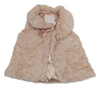 Světlerůžová kožešinová podšitá vesta Matalan