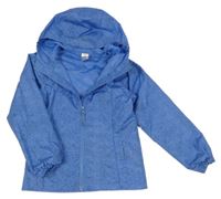 Modrá vzorovaná šusťáková jarní funkční bunda s kapucí Quechua