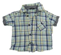 Modro-zeleno-žlutá kostkovaná košile George