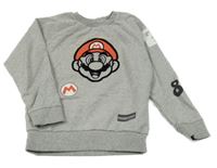 Šedá melírovaná mikina s Mariem 