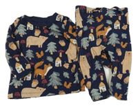 2 set - tmavomodré triko s obrázky + lehké tepláky Matalan