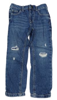 Tmavomodré skinny rifle s dírami Denim Co.