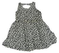 Světlešedo-černé lehké šaty s leopardím vzorem H&M
