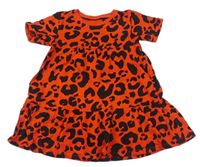 Červené bavlněné šaty s leopardím vzorem Myleene Klaas