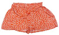 Korálové květované kraťasy s páskem Primark