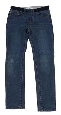 Tmavomodré slim rifle s úpletovým pasem Denim Co.