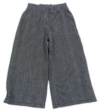 Černo-bílé kostkované culottes kalhoty F&F