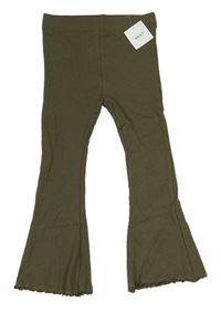 Khaki žebrované flare legíny Next