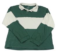 Zeleno-bílé polo triko H&M