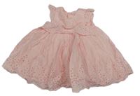 Růžové šaty s madeirou Mothercare
