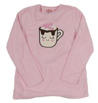 Růžové fleecové pyžamové triko s kakaem Primark