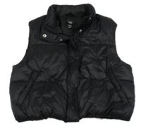 Černá šusťáková zateplená crop vesta New Look