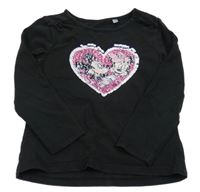 Černé triko s Minnie a Mickeym C&A