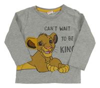 Šedé triko se Simbou Disney