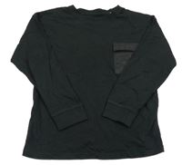 Černé triko s kapsou Manguun